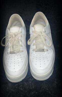 Nike Air Force 1 Sage Low Chunky Platform Triple White Wome's Sneakers